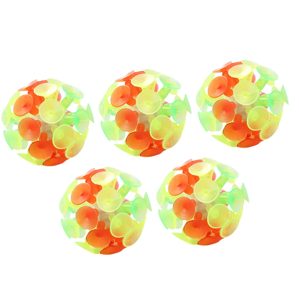 

5pcs of One Bag Creative Suction Ball Toys Funny Glowing Sucker Ball Party Plaything Toy for Boys Children Kids Girls