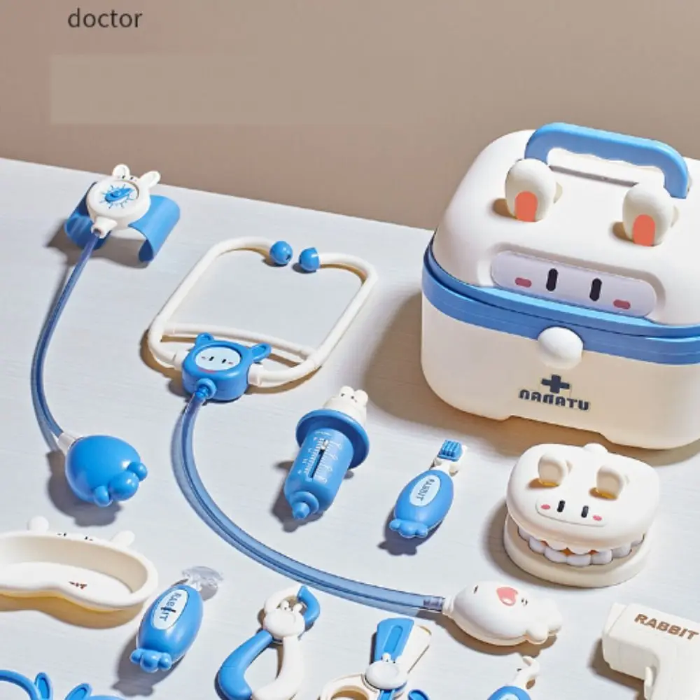 จําลองทันตแพทย์กล่อง Doctor Pretend บทบาทเล่นชุดแกล้งทําเป็นเล่นของเล่นเกมการศึกษาเด็กหูฟัง Doctor ชุด