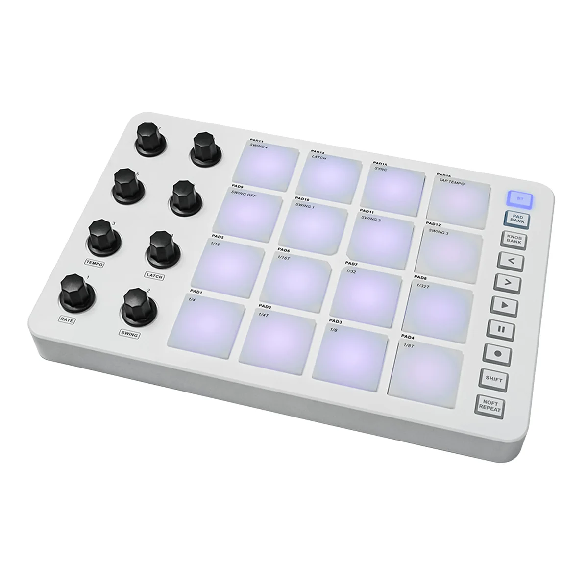 Y06A MIDI Controller Strike Pad RGB Backlight MIDI Keyboard BT Connection Low Latency 3.5mm Output Interface MIDI Pad