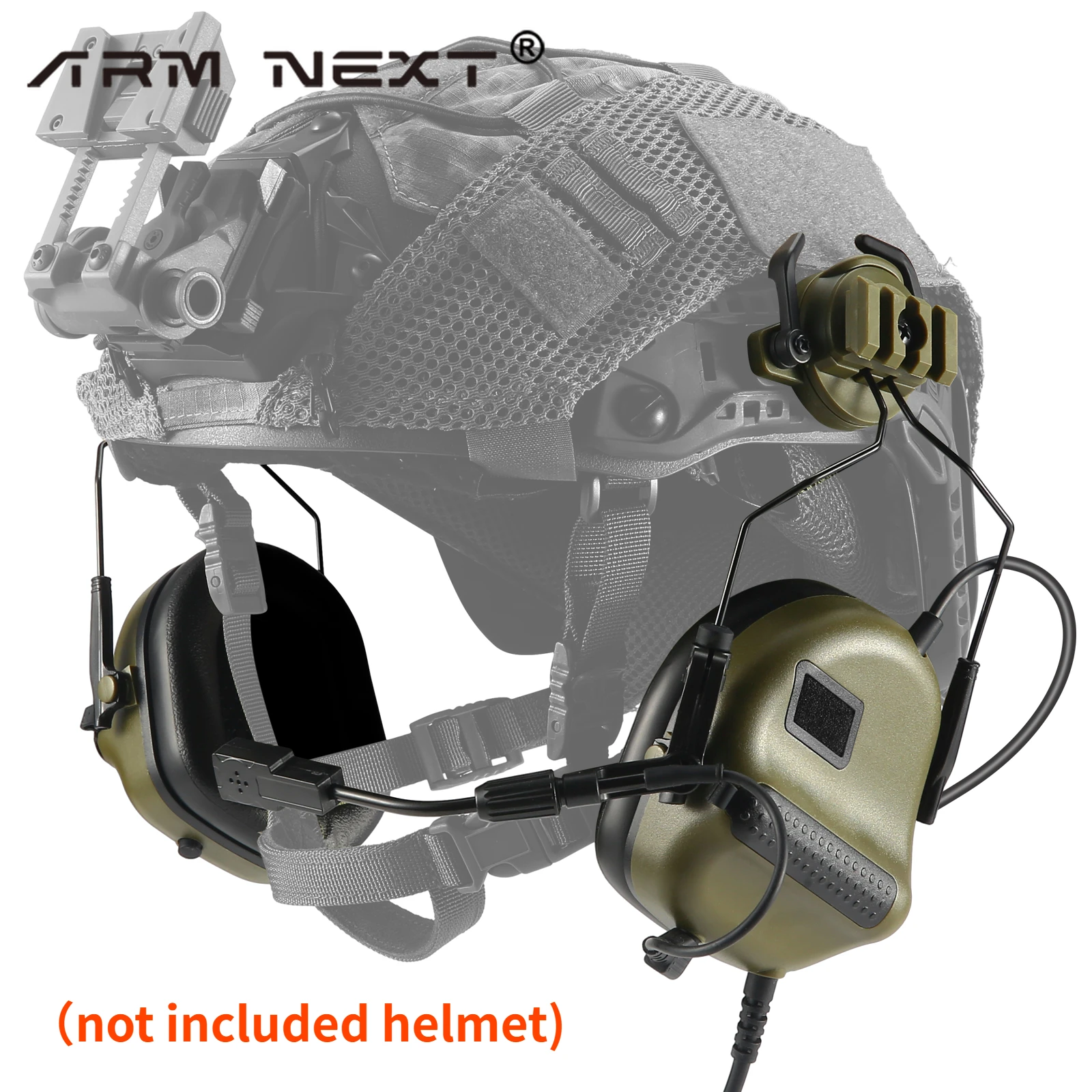 F20 Military Communication Headset Electronic Shooting Earmuffs Military Anti-noise Headset Fit for 19-21mm Helmet Rail