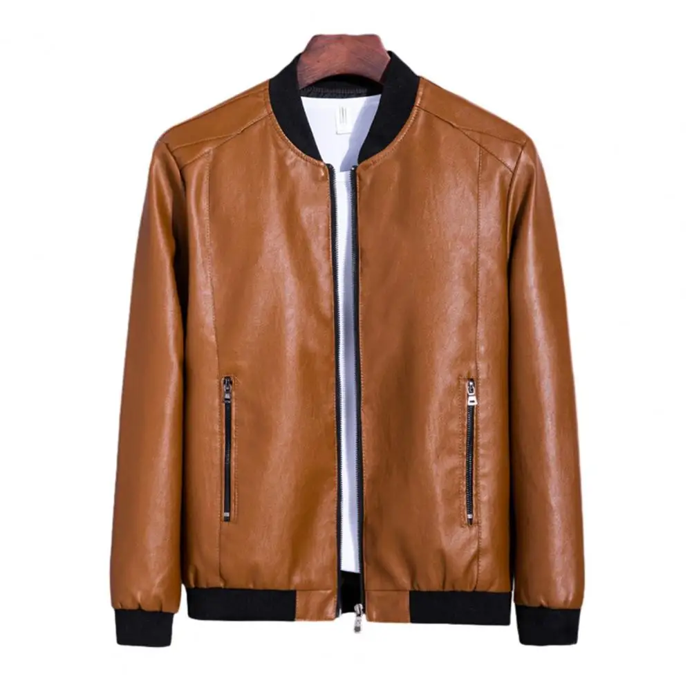 New Bomber Jacket Motorcycle Faux Leather Jacket for Men Style Biker Jackets Slim spring Coat Men 2023 Spring Autumn