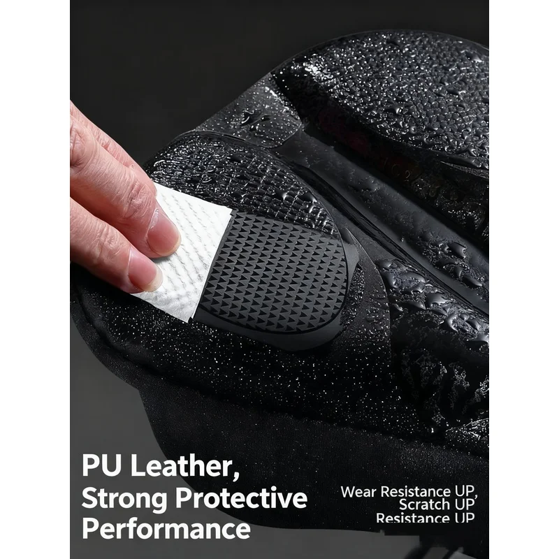 XUNTING Shockproof Silicone Bike Saddle Cover PU Leather Soft Breathable Cushion for Road MTB Bicycle Seat