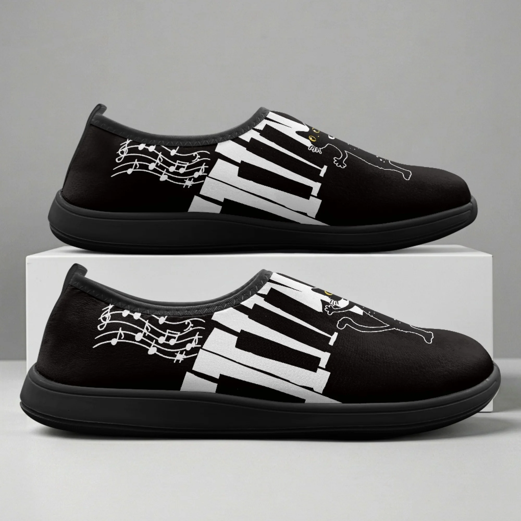 

XIXIRIMIDO Slip-on Wide-toed Shoes Piano Cat Men's Breathable Mesh Shoes Womens Fashion Summer Sneakers Walking Shoes 36-46