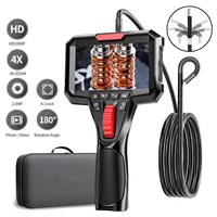 Articulating Borescope with 4.3'' Monitor 1080P 6MM HD Steerable Endoscope Camera  with Articulated Probe For Engine Inspect