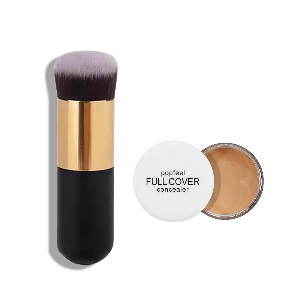 POPFEEL Concealer With Brush, Full Coverage, Correct and Conceal Imperfections