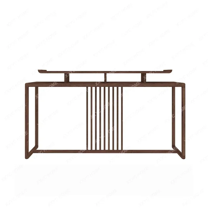 

Chinese-Style Solid Wood Side View Console Elm Stripes for Table against the Wall Console Tables Desk