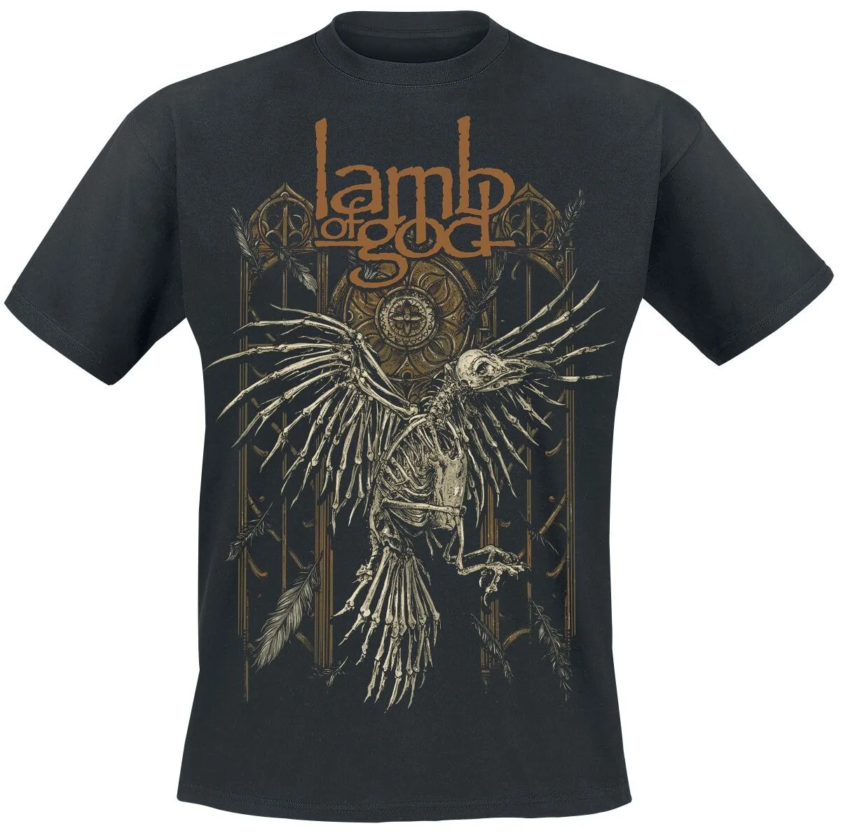 Lamb of God Demon Skull Snake Print Black Cotton T-shirt Men Women Metal Unisex Tee