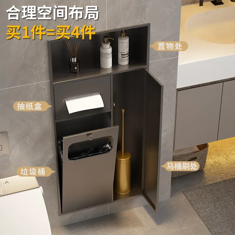 304 stainless steel niche gun ash seamless process multi-layer storage rack embedded sanitary four-in-one concealed packaging