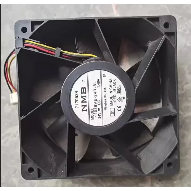for NMB 12038VE-24R-BL 24V 1.48A 3-Wire Cooling Fan with Detection for Yaskawa Inverter Original Replacement
