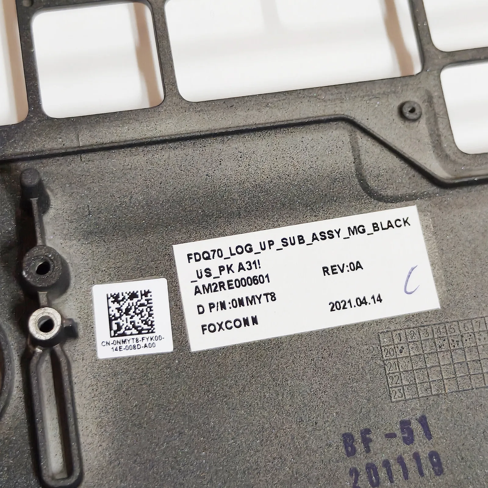 Brand New For Dell Alienware Area 51M R2 C Cover, Black Case 0NMYT8