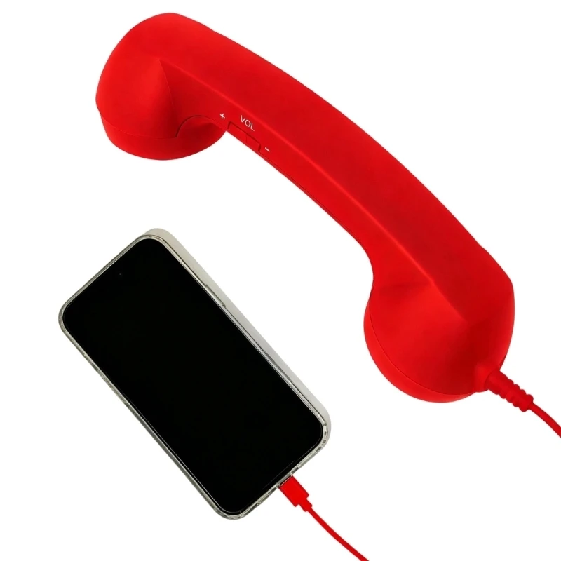 Corded Telephone-Style Handset with Integrated Voice Pickup and Receiver Sound Output for Calls and Online Meetings E65A