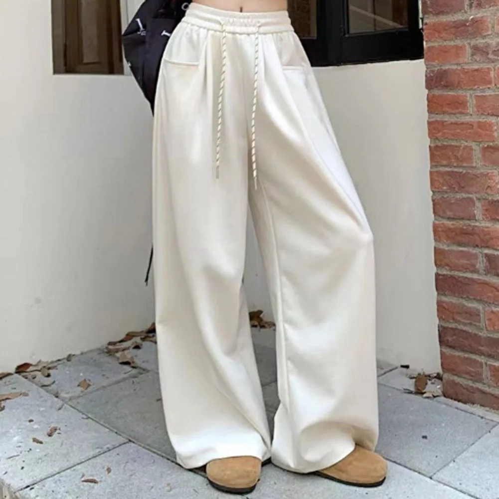 ストレートレッグパンツ ルーズポケットパンツ レギュラー丈 無地柄 セクシーなスタイル バケーションウェア ポリエステル生地