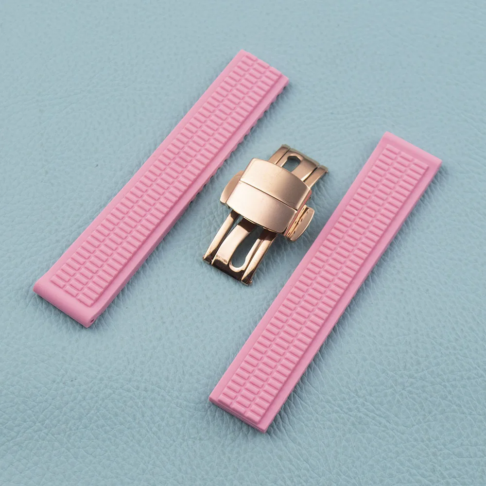

17mm Rubber Watch Band Waterproof Strap Women‘s Sport Band Accessories Bracelet For AQUANAUT Nautilus Watch Parts