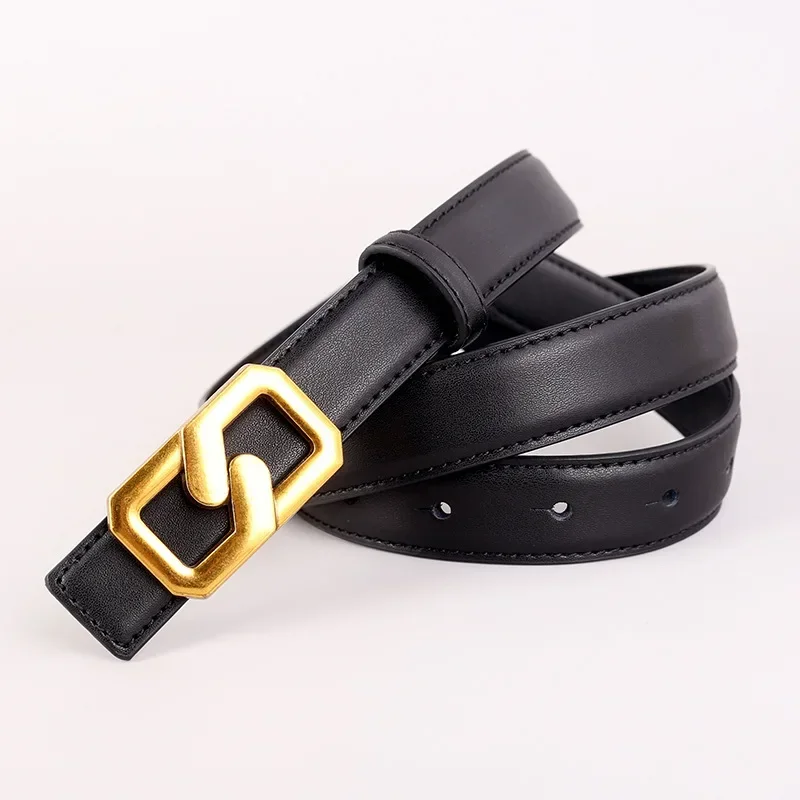 Luxury Belt  Genuine Leather 2024 New Fashion High-end Decoration with Trousers Dress Simple Belt Famous Brand Belt Women