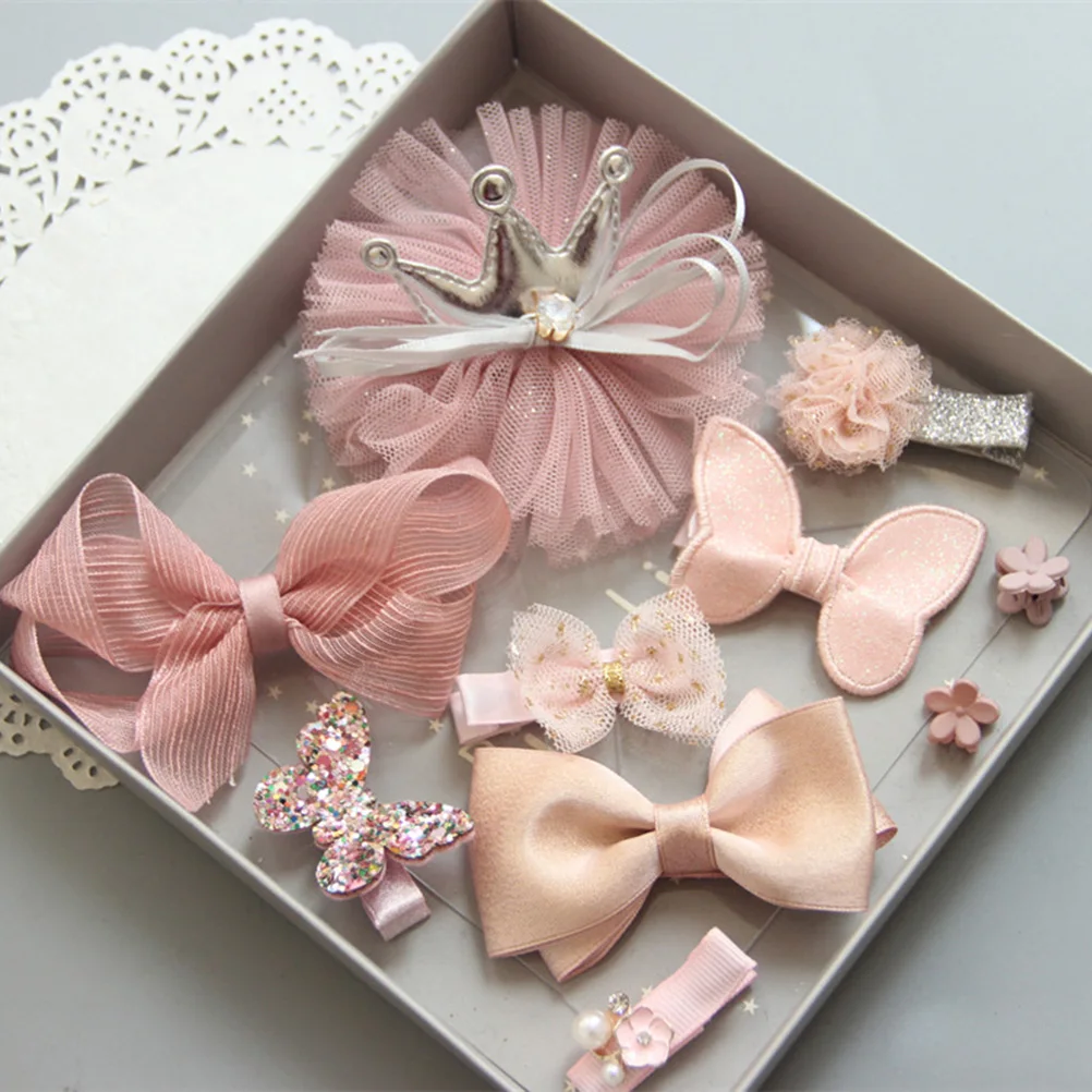 

10pcs Clips Baby Girl Accessories Thin Hair Friendly Bowknot Decoration Set For Daily Wear Festivals School Activities Toddler