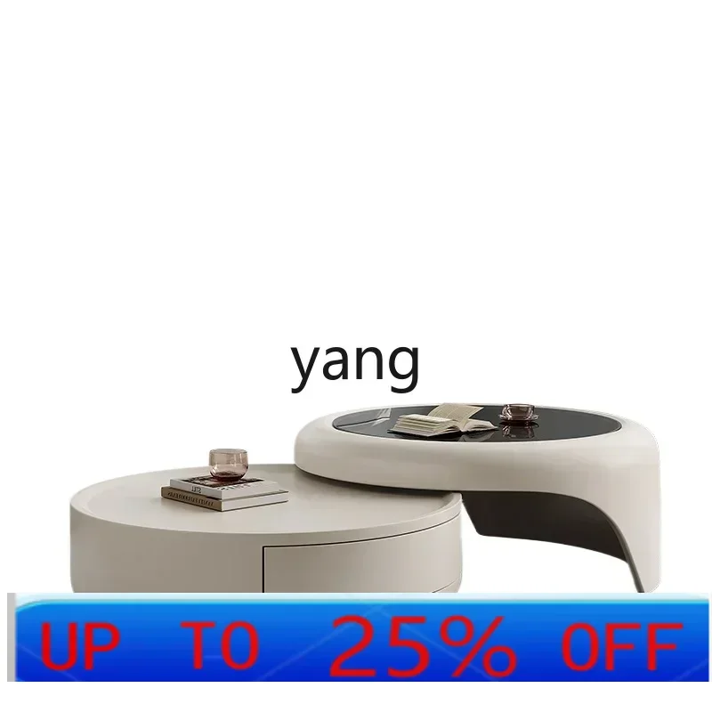 

LMM cream wind coffee table living room home combination light luxury high sense round