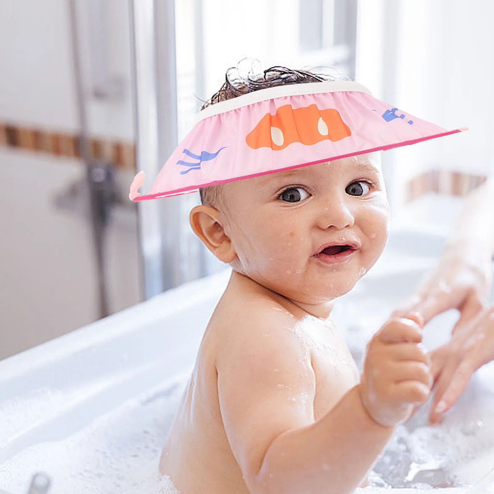 

2Pcs Baby Waterproof Shower Bath Caps Ear Protective Hats Kids Shampoo Hair Washing Shower Hats Children Bathing Cartoon Hat
