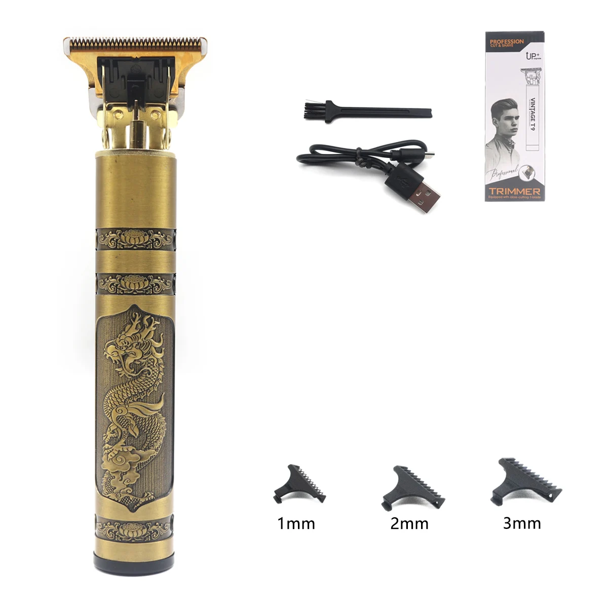T9 Professionelle Haarschneidemaschine, Metallgehäuse, Edelstahlklinge, Haarschneidemaschine, Bartschneider für Männer, Finishing-Maschine