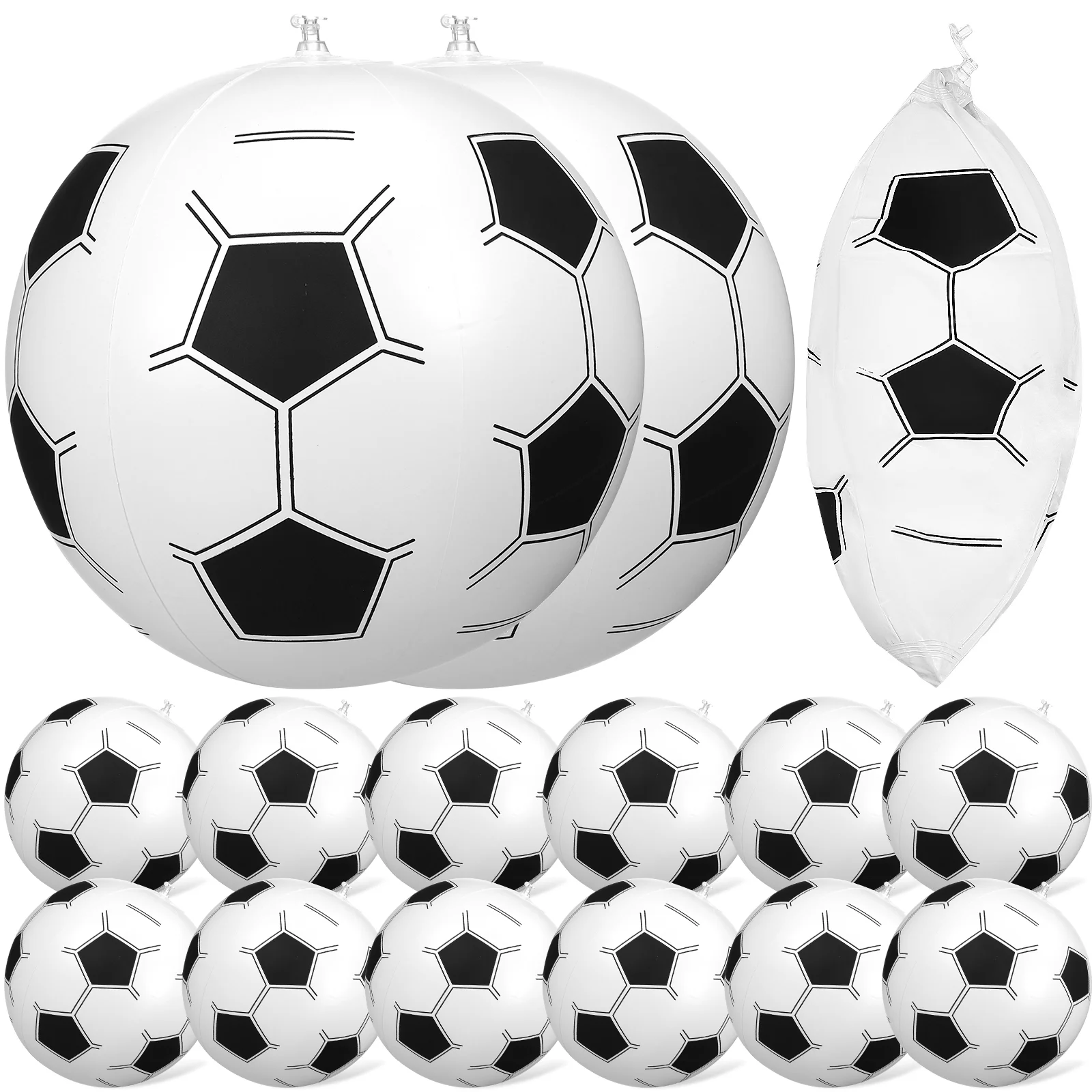 

15 Pcs Football Inflatable Beach 15pcs Football-related Party Pool Basketball Soccer Pvc for Balls