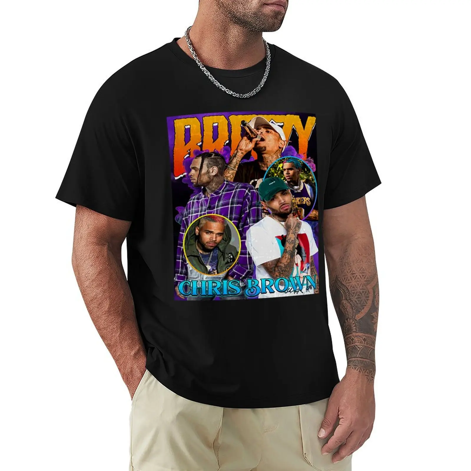 

chris breezy T-Shirt fashion shirts luxury designer topping heavyweight t shirts for men