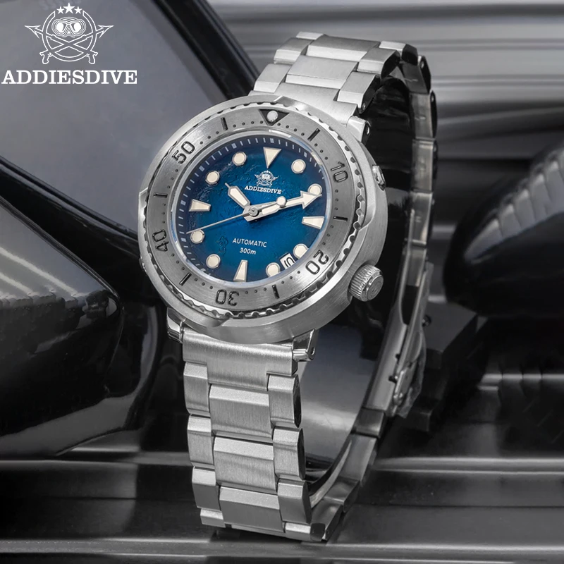 Addiesdive Nieuwe Heren Mechanische Horloges Rvs Ar Gecoat Automatisch Horloge Duiken Saffier Sport Polshorloj Hombre