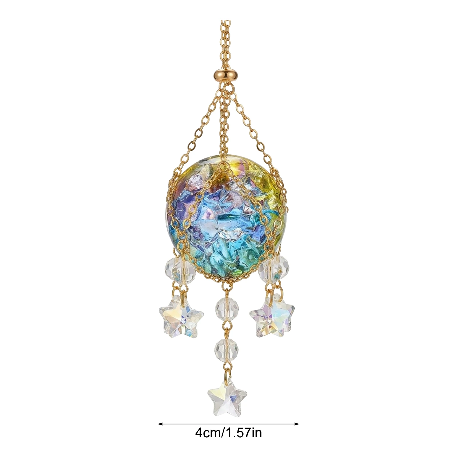 1Pc Crystal Sun Catcher High-Transparency Glass Prism Hanging Ornament for Garden Window Balcony Home Yard Decoration