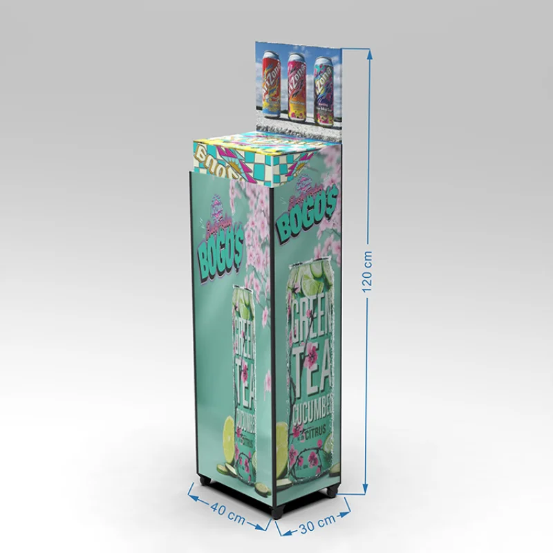 custom.Drinks Beer Food Auto Lift Display Vertical Vendor Display Stand Metal Rack Spring Controlled Bottle Shelf