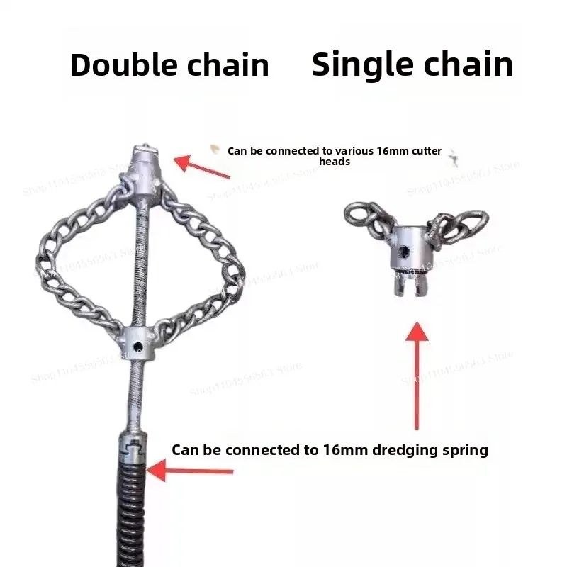 

Chain dredger Pipe hard object cleaning hard object blockage New 16mm spring drill tool adjustable