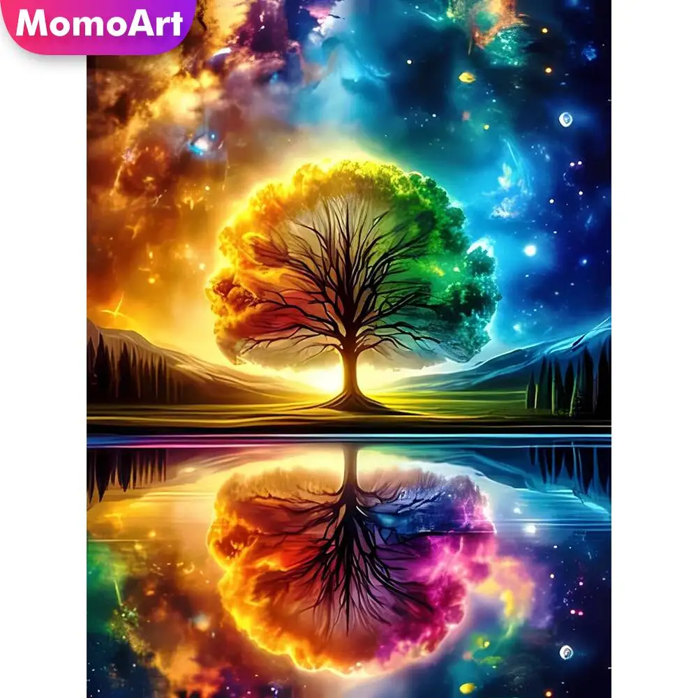 

Momoart Cat Алмазная картина Животное Красочная Алмазная мозаика Картина Стразы Луна Настенный декор
