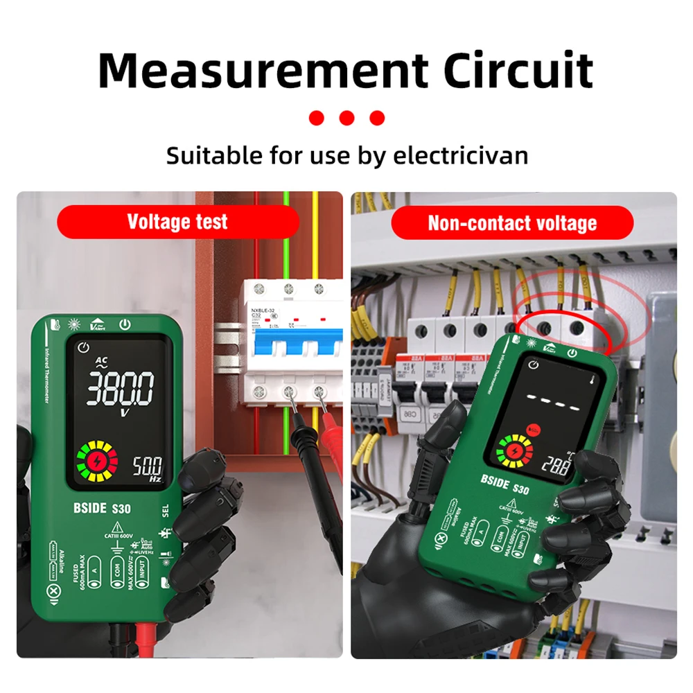 Bside S30 Smart Digital Multimeter 15V Diode Infrared Thermometer AC DC Voltage Current Recharge Professional Electronic Tester