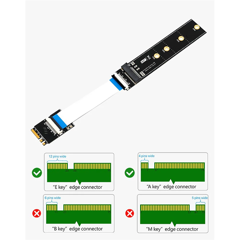 Superior-ngff m.2 chave m para chave a + e cabo de extensão ngff chave m para a + e placa adaptador para portátil ssd adaptador acessórios