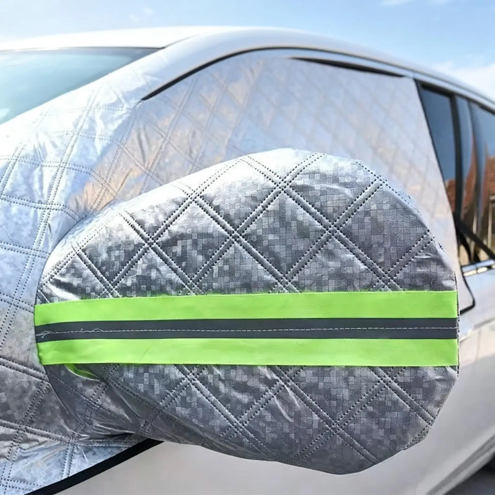 Side Mirror Snow Cover Universal Waterproof Dustproof Mirror Covers For Cars, Outdoor Winter Frost Snow Sun Rain Storm Freeze