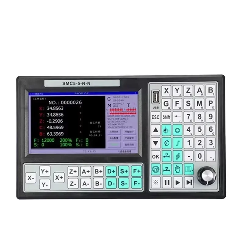 CNC 5-axis RTCP offline USB controller SMC5-5-N-N 500KHz G code 7-inch large screen replaces Mach3 cyclmotion