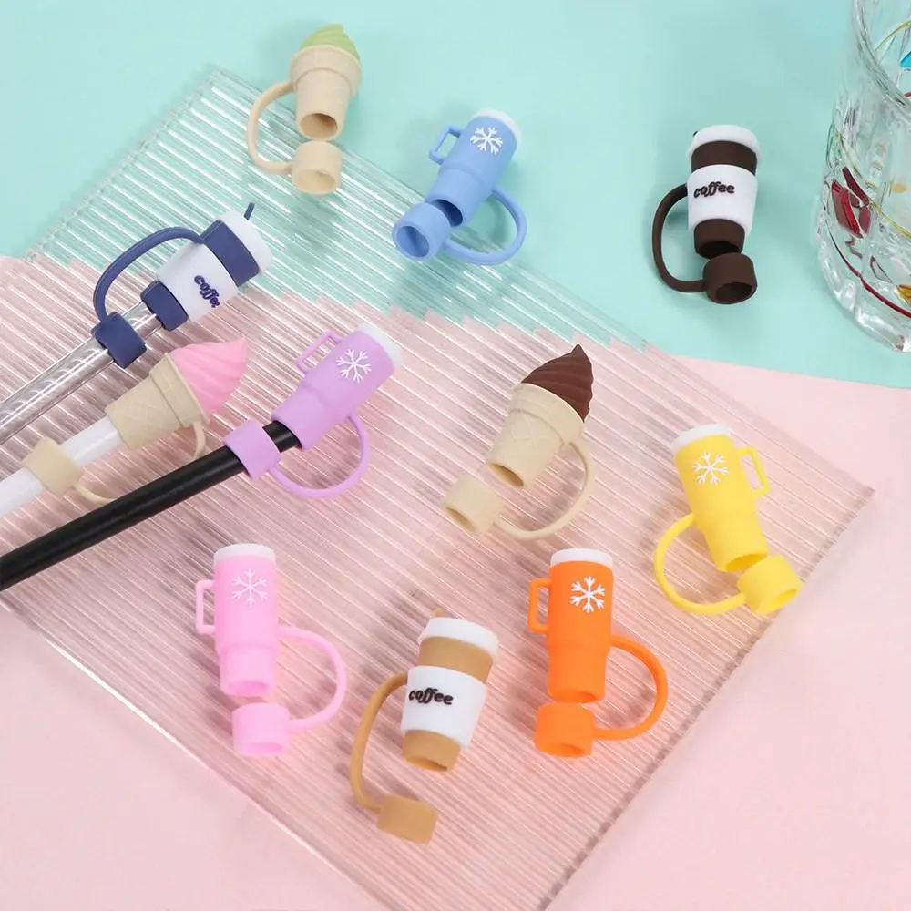 Cup Accessories Silicone Straw Topper Cartoon Dustproof Straw Cover Splash Proof Creative Straw Dust Cap Straw Decoration