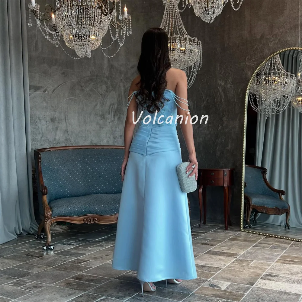 Vestidos hasta el tobillo sin tirantes rectos con cuentas de flores hechas a mano Charmeuse Retro de estilo moderno personalizado vestidos para ocasiones a medida