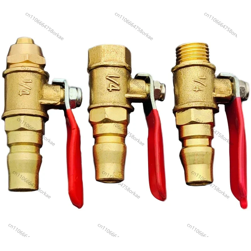 C-type Quick-plug Red Handle Small Ball Valve Switch 1/4