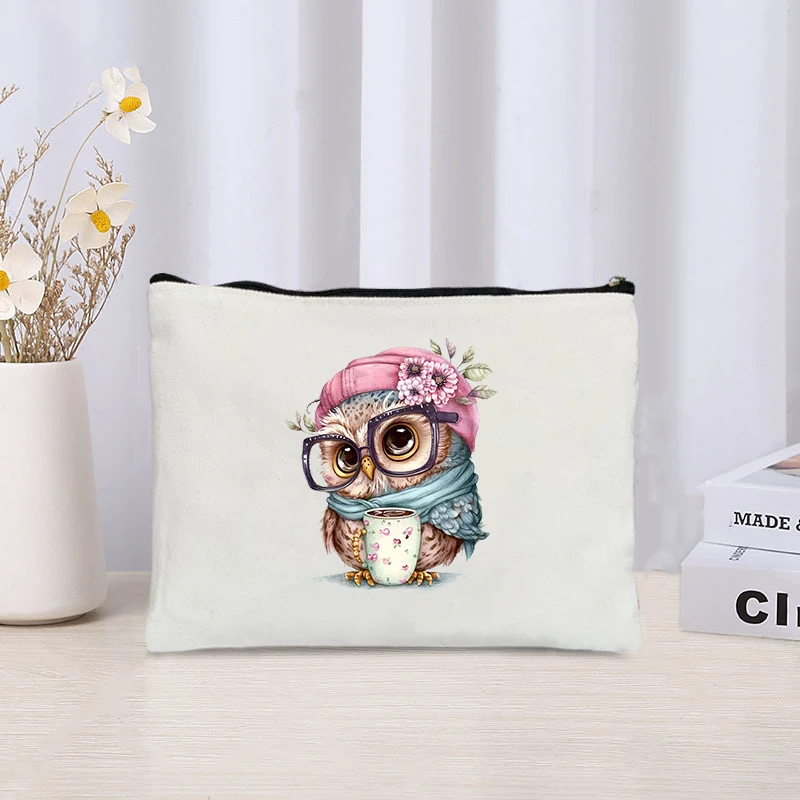 Smart Owl Make Up Clutch Cute Children Makeup Vanity Case Organizer Hot Trend Portable Cosmetic Pouch Stylish Small Purse Wallet