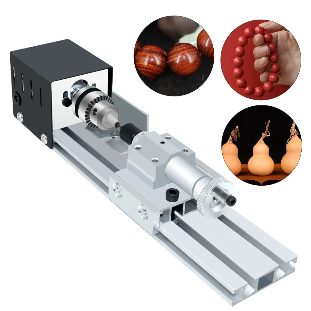 Mini Lathe Beads Polisher Machine Diy Machining Adjustable   Rotary Tool Woodwork Buddha Pearl Lathe Grinding Polishing Tools