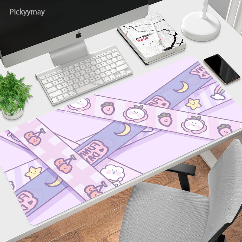 Leuke Muis Pad Grote Roze Gaming Muis Mat Kawaii Mousepad Gamer 900X400 Rubber Toetsenbord Zoete Bureau Spelen Matten tafel Tapijt Lol