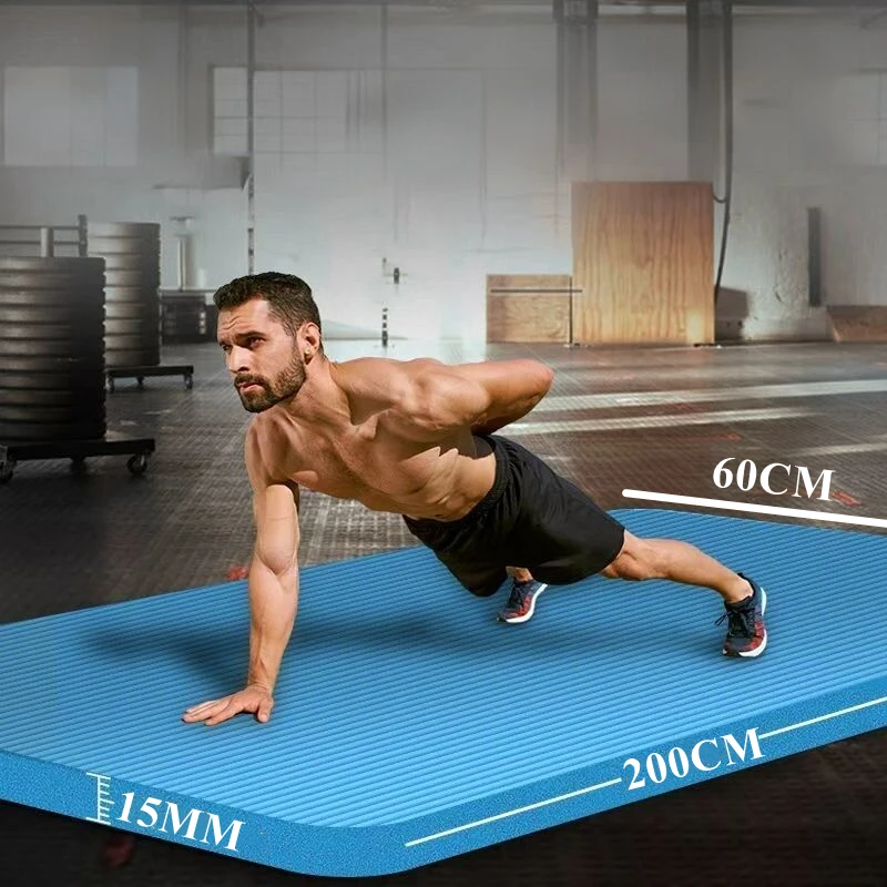 

2000/1800x600×15mm Thick NBR Yoga Mat Moisture-proof Non-Slip Durable Exercise Gym Fitness Workout Indoor Widen Moisture-proof