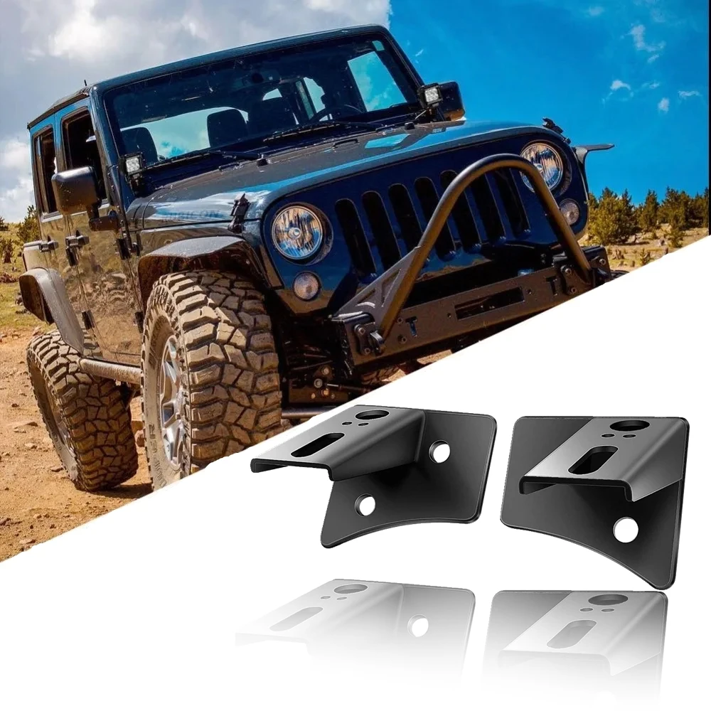 2PCS A-Pillar Windshield Hinge Mounting Brackets for Offroad LED Fog Light Work Light for 2007-2017 For Jeep For Wrangle