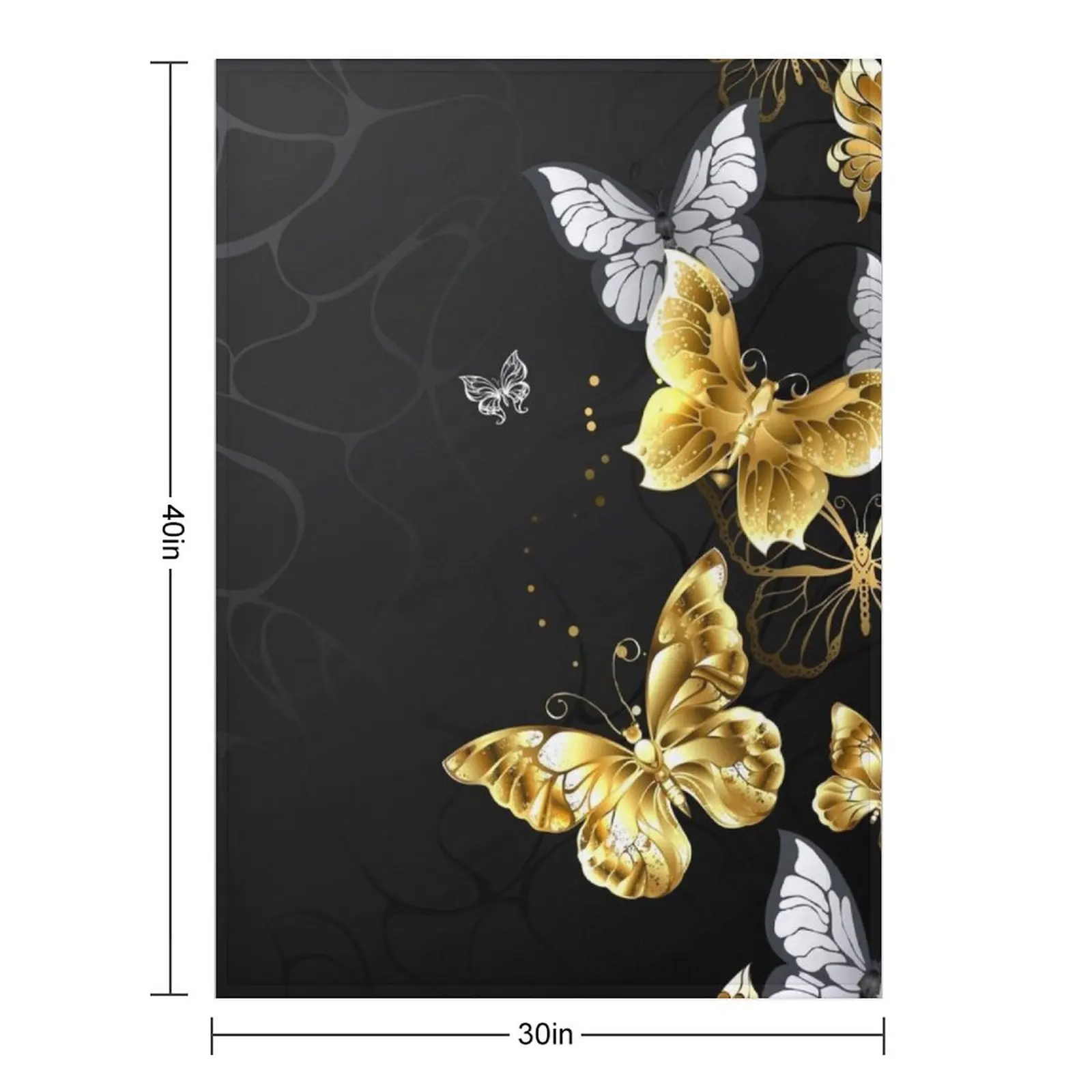 Gold and White Butterflies Throw Blanket Softest Stuffeds for winter Heavy Blankets