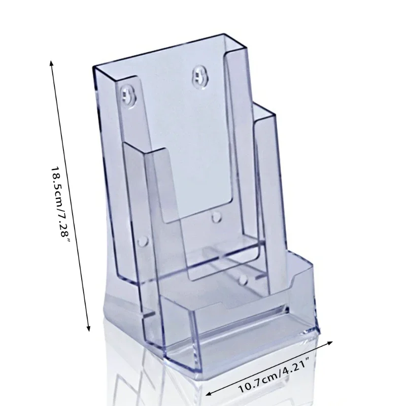 3 Grids Clear Business Card Holder Brochure Stand Pamphlet Card Desk Display Stand Holder Wall Mount Counter Top Use