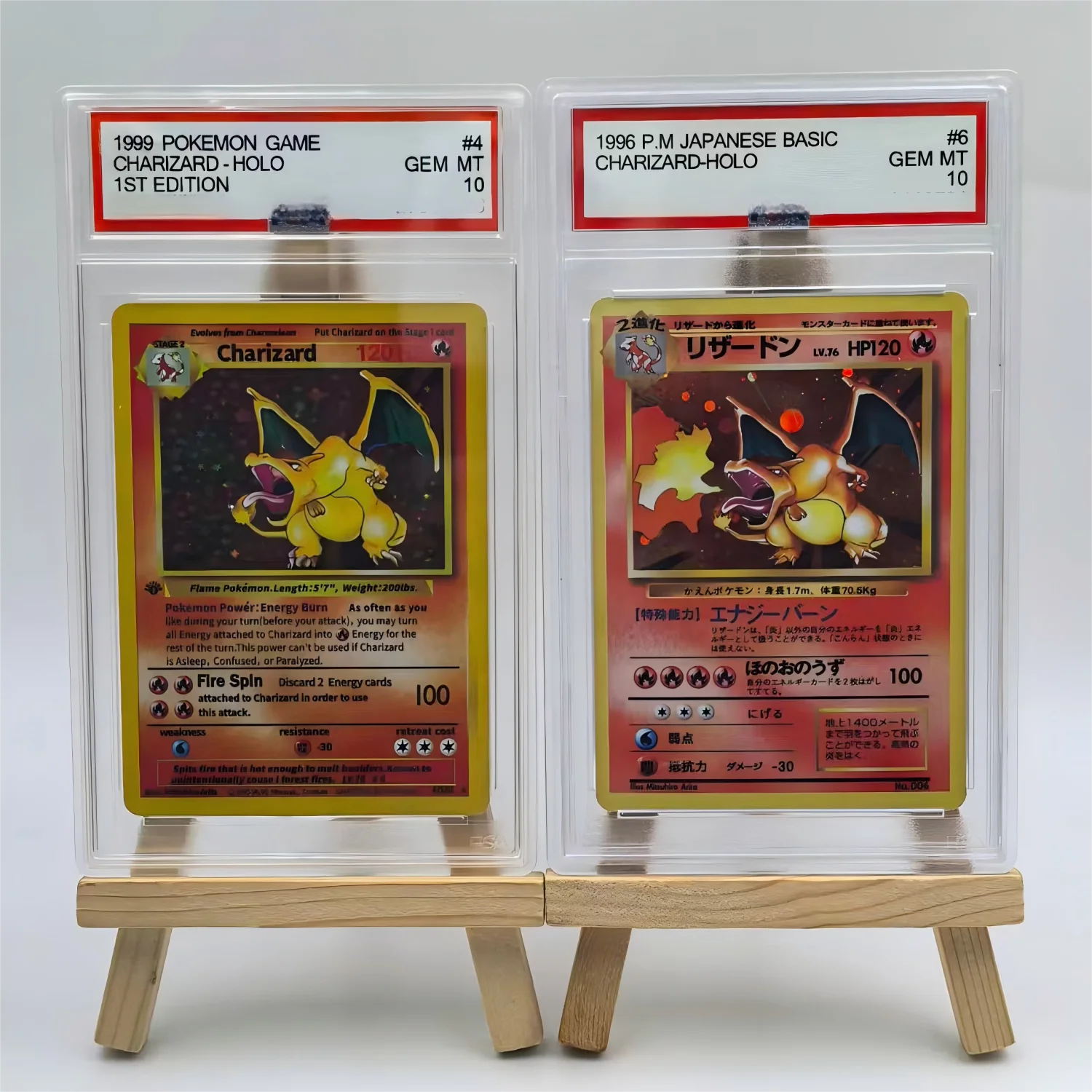 

1999 Карманная английская японская игра CHARIZARD-HOLO 1ST EDITION GEM MT Копия 10 точек Рейтинг Коллекционные украшения карты Игра Подарочные игрушки