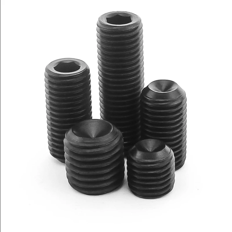 12.9 Black Fine Thread Set Screw With Concave End M3 M4 M5 M6 M8 M10 M12 Set Screw Without Head