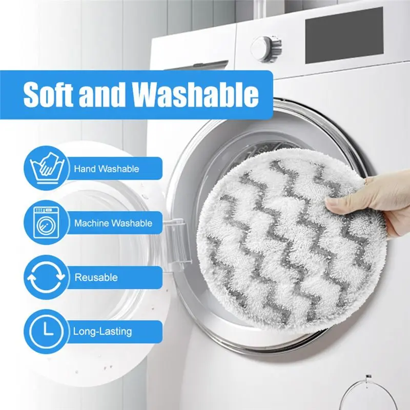 AA94-6Pcs For Bissell Spinwave Scrubbing Steam Mop  Replacement Pad Reusable Mop Pads For 3897A 3712 Hard Floor Cleaning Kit
