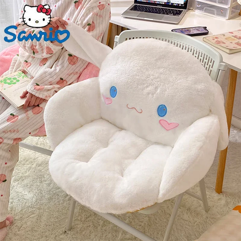 

Sanrio Kuromi Cinnamoroll Winter Plush Half Surrounded Black Cartoon Cushion Backrest Dormitory Office Non-slip Chair Cushion