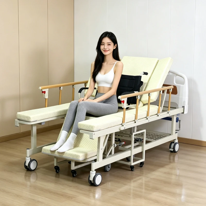 Separate wheelchair nursing bed Multifunctional family dual-purpose electric manual paralysis special bed for the elderly