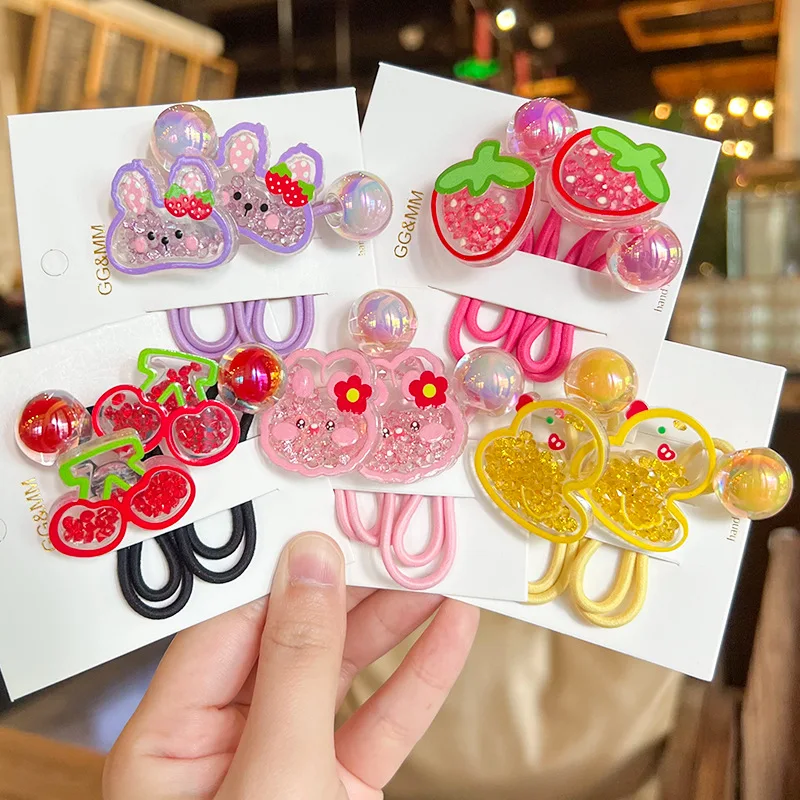 Childrens Elastic Hair Bands with Shimmering Glitter Movement Cartoon Design Non Slip Comfortable Durable Cute Headband