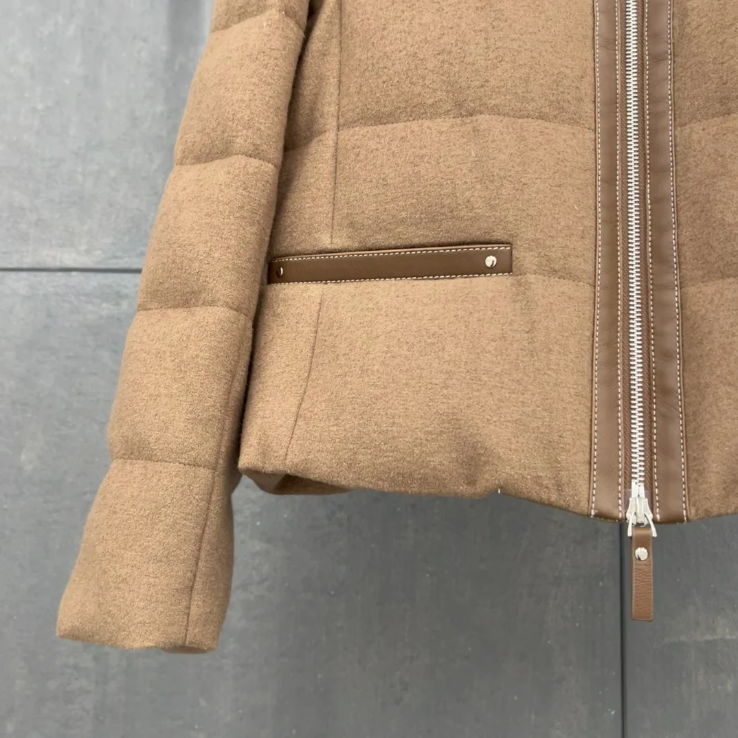 2025 automne et hiver nouvelle laine Style français taille décontractée minceur laine couture doudoune pour les femmes